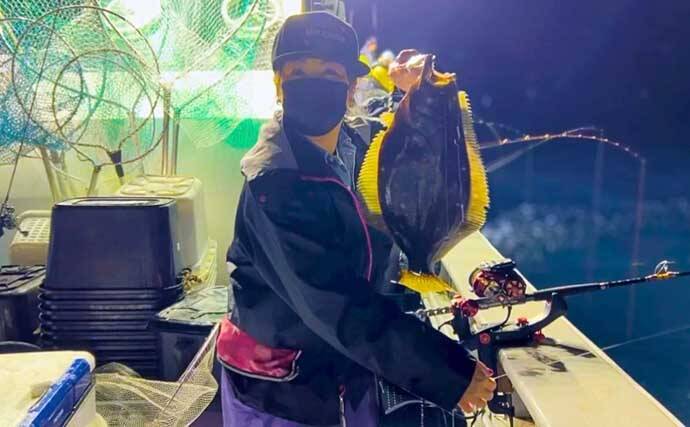 冷凍イワシで大型ヒラメ乱舞！深夜帯にはワラサ・マダイも好反応【間瀬沖・新潟】