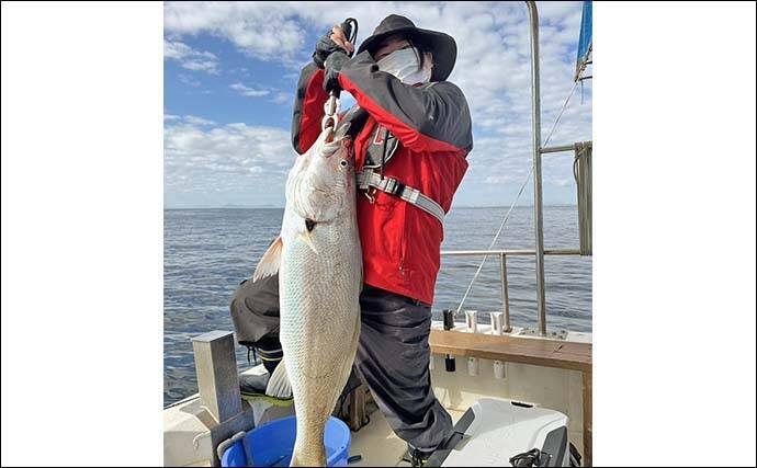 「ヒラメタックルが悲鳴」泳がせ釣りで104cm超オオニベを好捕！【山口・周防灘】