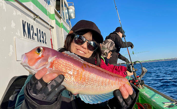 乗船者15名全員がアマダイをキャッチ！【ちがさき丸】相模湾アマダイ釣りが活況