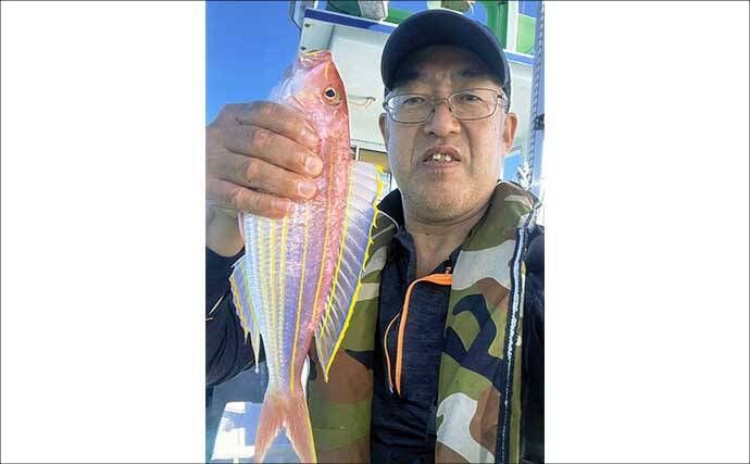 相良沖の底物五目釣りで35cmシロアマダイ手中！【静岡】アマダイ8匹＆キダイも50匹超え