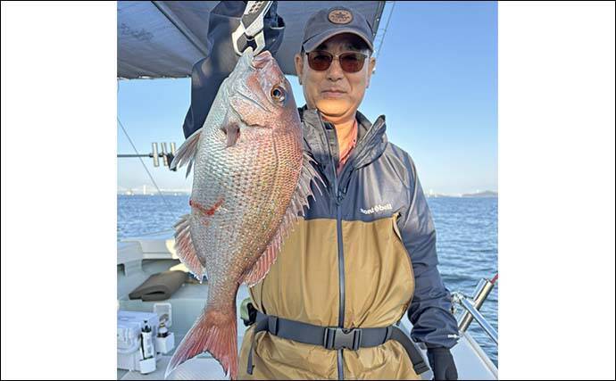 高松沖タイラバ釣行で船中マダイ25尾と好調！【香川】サイズは40cm級が中心