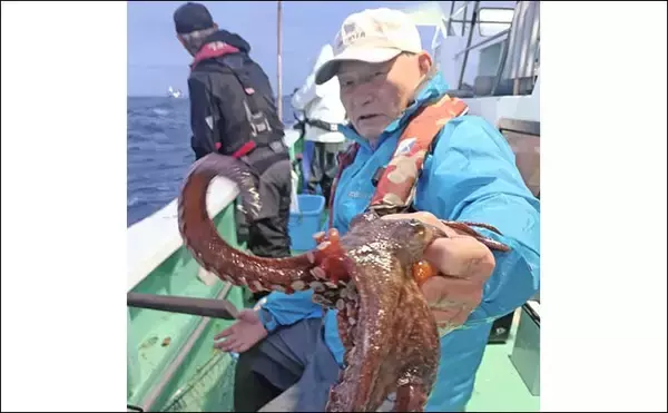 「那珂湊沖のエギタコ釣りで2kg超えマダコ手中！【茨城】船中オデコなし＆ツ抜け達成者も」の画像