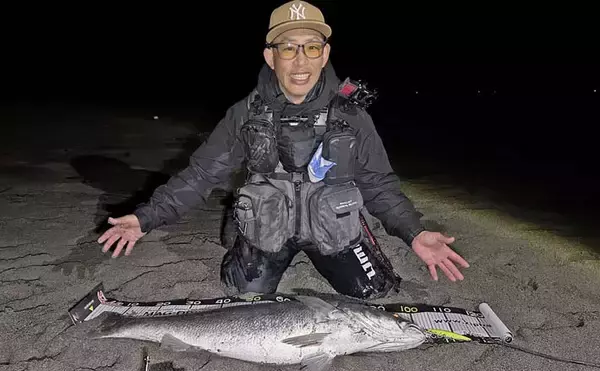 「オオニベ102cmが砂浜に降臨！」遠州灘サーフのルアーゲームでメーター超え達成【静岡】