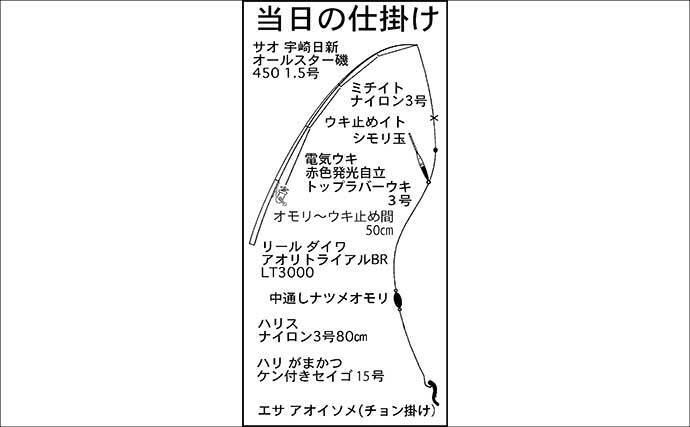 電気ウキ釣りでセイゴ7匹を手中【愛知県・ボードウォーク】ウキ下調整とハリ選びが釣果のカギ