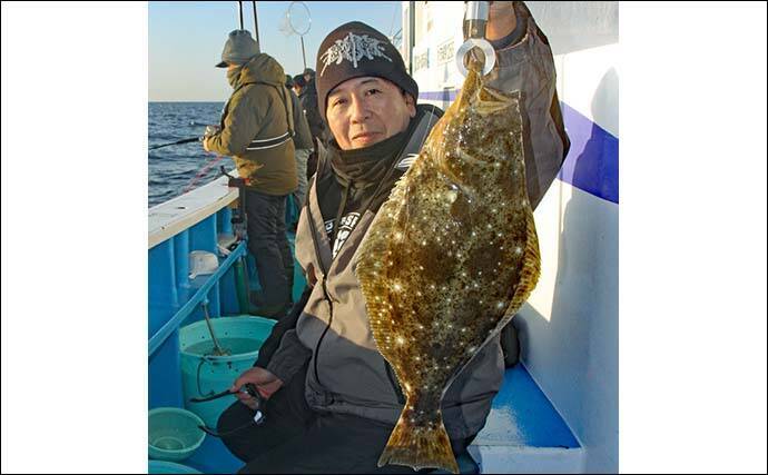 広域解禁した茨城沖の船ヒラメ釣りで5kg筆頭に本命続々登場【桜井丸】