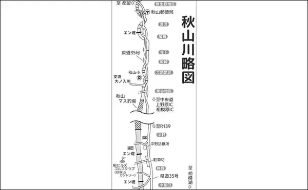 「解禁直後に訪れたい秋山川の渓流釣りポイント【山梨】入渓しやすい中流域の好場所を紹介」の画像
