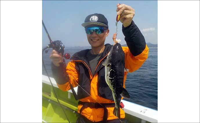 東京湾トラフグ釣りで4.5kg本命堂々浮上【忠彦丸・神奈川】水温低下の食い渋りで苦戦