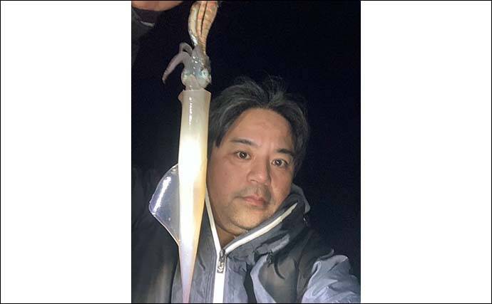 波止ヤリイカ釣りで本命12尾　エサ巻きエギ＆電気ウキ釣りで挑戦