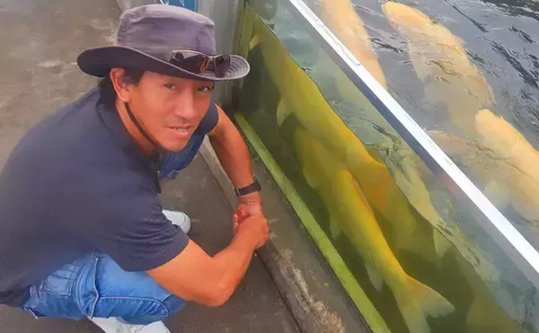 「淡水大型魚の日本記録保持者が「さいたま水族館」へ！　憧れのコクレンを前に釘付け」の画像