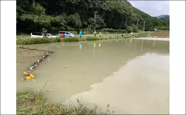 「『鹿島槍ガーデン』で45cm筆頭にニジマス8尾【長野】濁った水色を「沈める釣り」で攻略」の画像