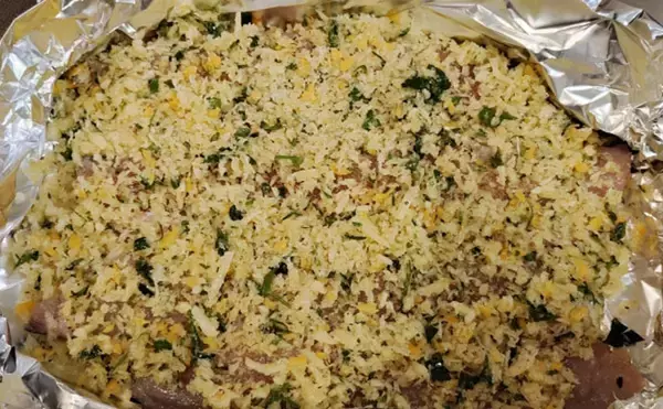 「旬の渓魚で作るイタリアンレシピ：香草パン粉焼き　サクサク食感がクセになる！」の画像