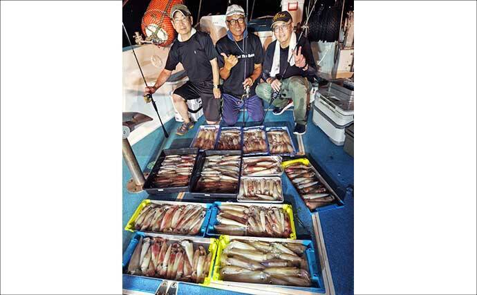 イカメタルでも良型ヤリイカ130杯！夜焚きイカ好調キープ【船釣り釣果最新情報13選・玄界灘】