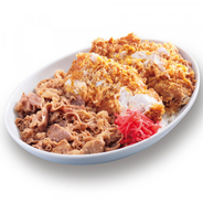 大食い歓喜! かつやに超ガッツリ「牛丼×カツ丼」爆誕!! 特盛はロース2枚使用