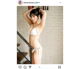 HKT48・田中美久、懐かしのロングヘアビキニ姿で美麗ボディをお届け！