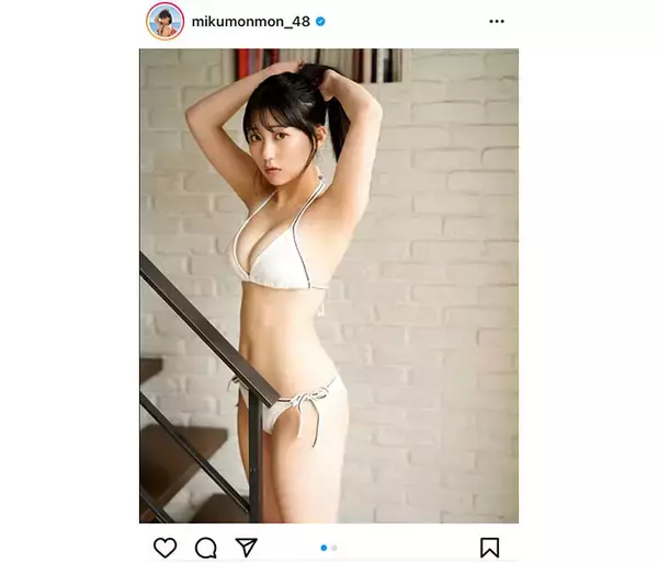 「HKT48・田中美久、懐かしのロングヘアビキニ姿で美麗ボディをお届け！」の画像