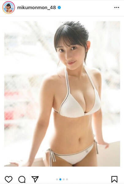 HKT48・田中美久、懐かしのロングヘアビキニ姿で美麗ボディをお届け！