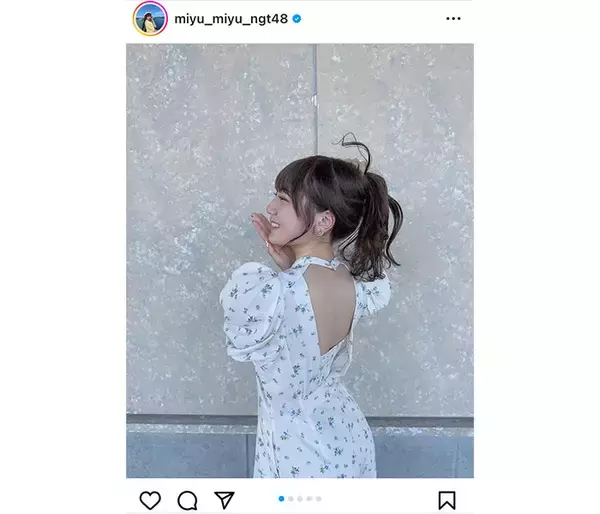 NGT48・藤崎未夢、背中見せワンピとポニテ＆うなじラインで魅せる抜群スタイル！