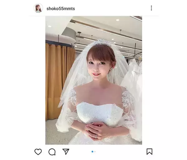 「4月に結婚の中川翔子、夢のウエディングドレスの試着に…。花嫁姿を披露！「ギガント美しす」「末永くお幸せに」と祝福の声」の画像