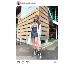 西野未姫がタイトスカートからの太ももチラリ画像を公開！「何かセクシーやん」「やはり脚が綺麗」とファン絶賛！