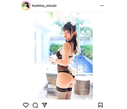 星名美津紀、セクシーなバニー水着でふっくら桃尻見せつけ！