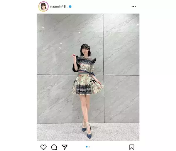 「「超スタイル抜群」AKB48・浅井七海、美脚輝く花柄衣装のオフショットに賞賛の嵐」の画像