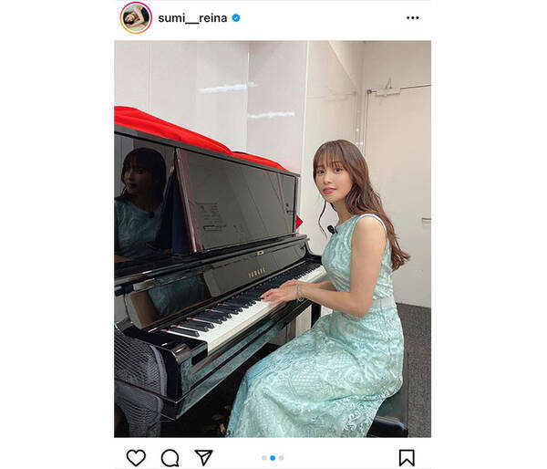 鷲見玲奈 ノースリーブドレスでピアノを弾く写真に ピアニストみたい素敵 の声 22年2月1日 エキサイトニュース