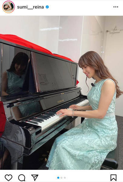 鷲見玲奈 ノースリーブドレスでピアノを弾く写真に ピアニストみたい素敵 の声 22年2月1日 エキサイトニュース