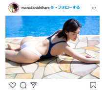 グラビアアイドル・西原愛夏、競泳水着で横たわりセクシーな美尻披露！！「いつも綺麗で癒されてます」と称賛の声！