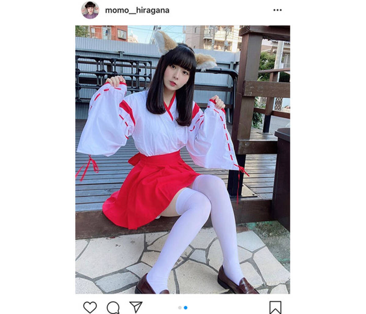 かみやど 高田もも 狐耳の巫女コスプレに反響 神々しいです かわいさがハンパない 年10月31日 エキサイトニュース