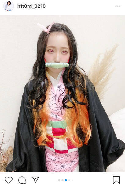 橘ひと美 鬼滅の刃 竈門禰豆子のハロウィンコスプレに反響 一番可愛いコスプレ 映画観に行きたくなりました 年10月31日 エキサイトニュース