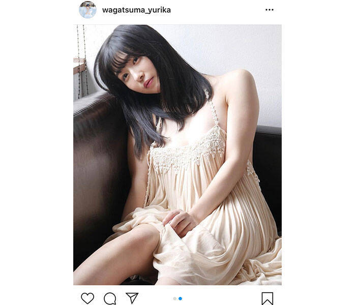 我妻ゆりか 見えそうで見えない ベージュワンピの美脚ショットに歓喜の声 美しすぎます 年11月11日 エキサイトニュース