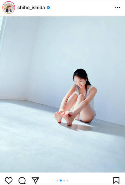 STU48 石田千穂、キャミソール姿でヘルシーな美肌披露！「天然少女って感じ！」「さわやか〜」