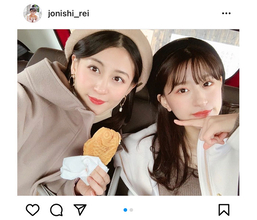 NMB48 上西怜、姉・上西恵との新年双子コーデを紹介！「待ってました」「ほんまに美人さんや」