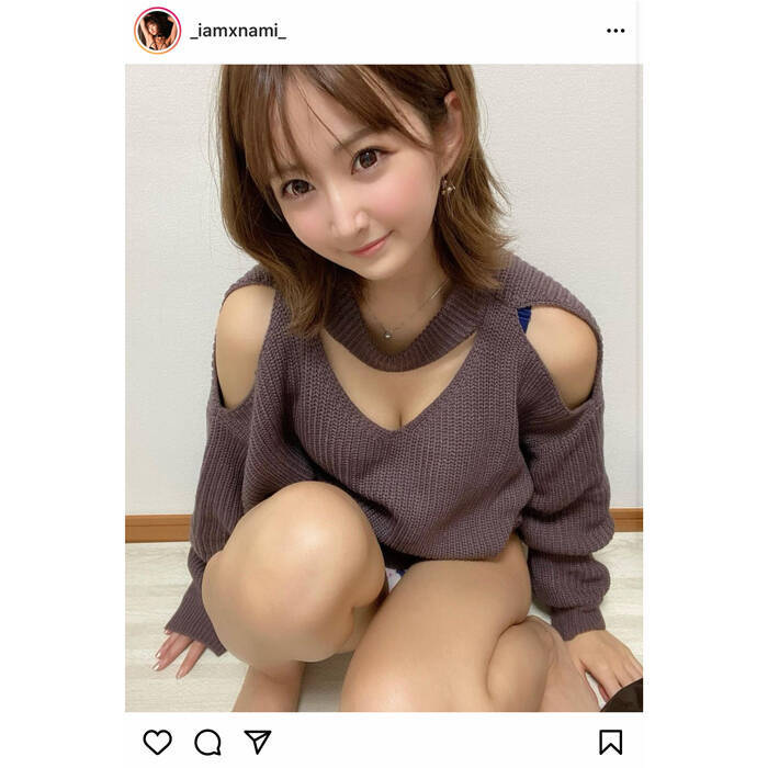 なみ セクシーニットでムチムチ生足披露 セクシー 色っぽい 21年3月4日 エキサイトニュース