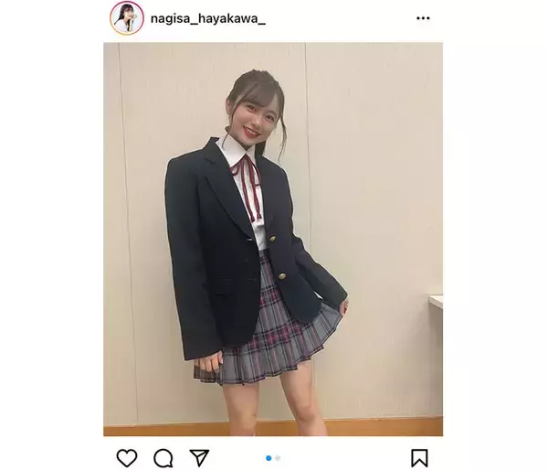 「早川渚紗、ポニーテール×制服の王道ショットに歓喜の声！「強すぎる」」の画像