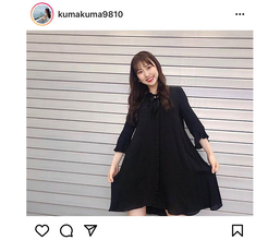 SKE48 熊崎晴香、黒ワンピースコーデの”大人くまちゃん”が可愛すぎる！