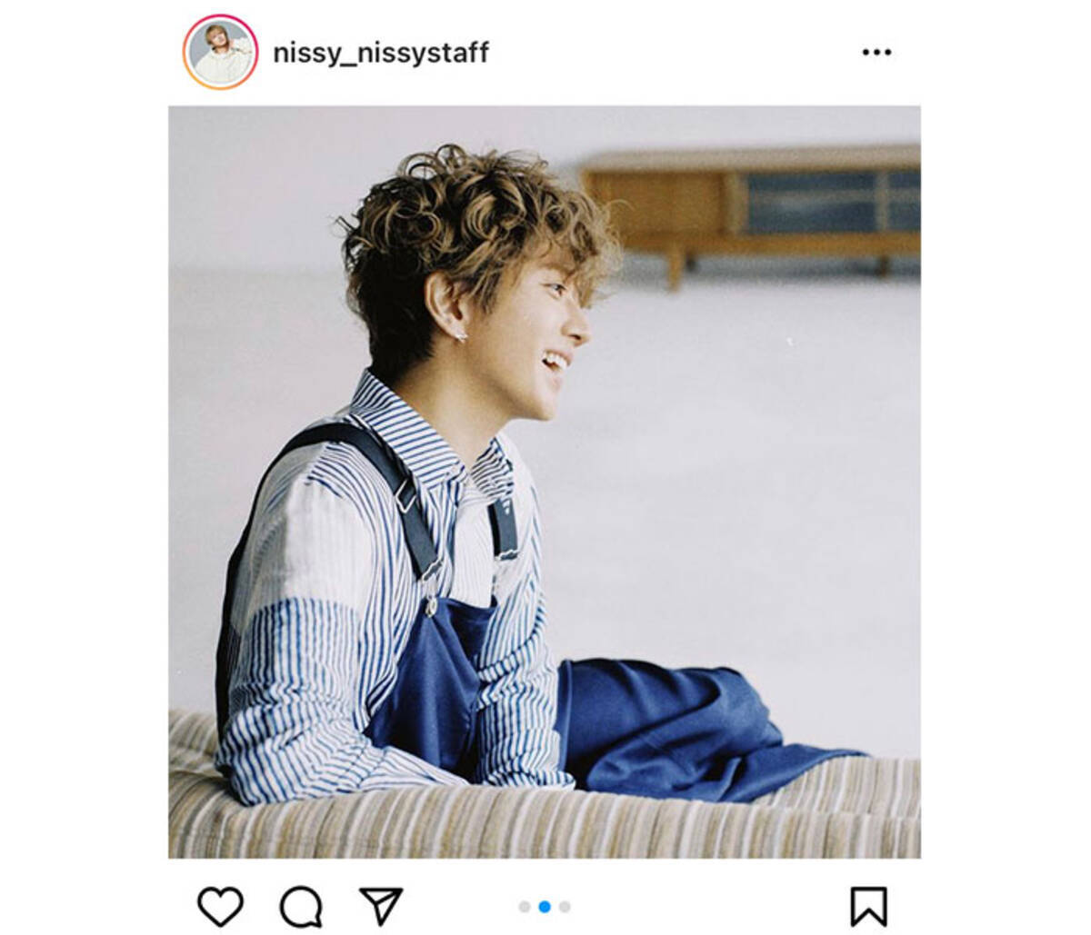 Nissy パーマヘアの私服ショットに歓喜の声ぞくぞく 可愛すぎる 21年5月21日 エキサイトニュース