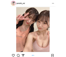 NMB48 上西怜、梅山恋和とヨガに挑戦したオフショット公開
