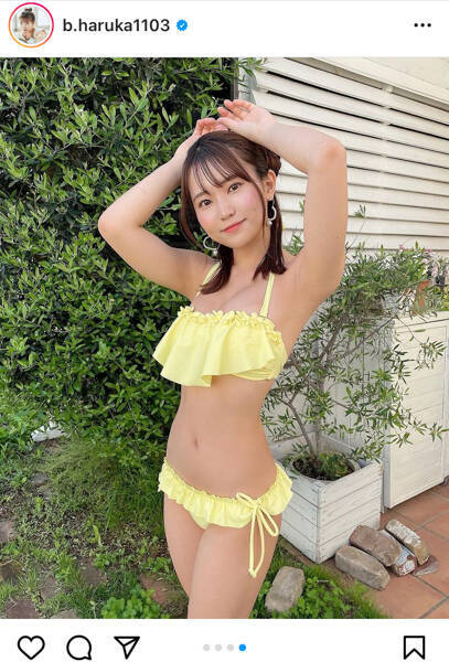 Jamscollection 坂東遥 黄色ビキニ姿をあざとかわいいポーズで大胆披露 22年5月29日 エキサイトニュース