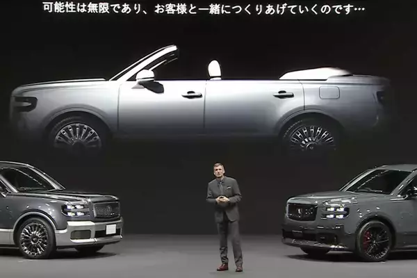 センチュリーの発表会でチラッと映ったオープンカーの正体が判明！　日本相撲協会100周年を記念したパレードカーの新型センチュリー初公開