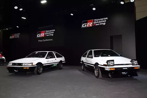 「２台のAE86は「4AGの水素エンジン」と「MTのEV」だった！　豊田章男社長の「クルマ好きを誰ひとり置いていきたくない！」の声に胸熱【東京オートサロン2023】」の画像
