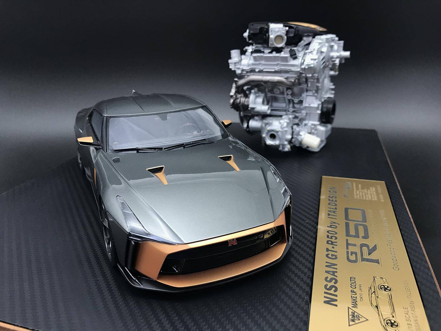 「Nissan GT-R50 by Italdesign」とVR38DETT型エンジンを忠実にモデル化！　実車と同じく販売台数は50台