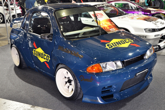 ころっとしたスタイルのまるで実物大チョロQみたいな「Baby R32」！　GT-Rに生まれ変わったスズキ・ツインが来場者の視線を釘づけ【東京オートサロン2026】