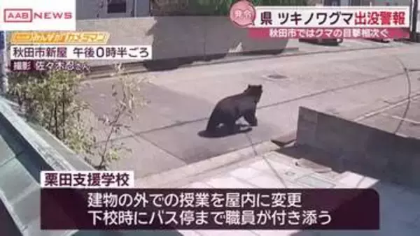 秋田市の住宅街でクマの目撃情報複数寄せられる　周辺の学校では屋外活動取りやめ