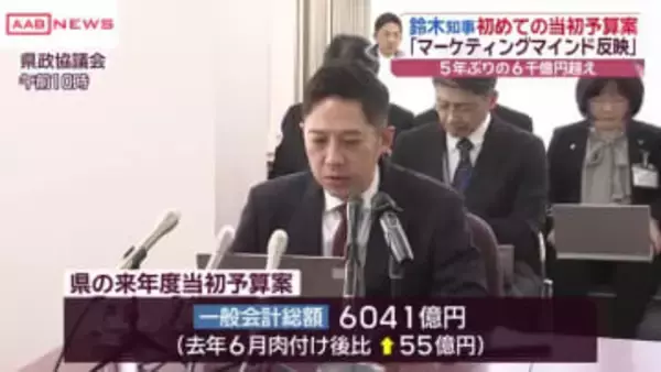秋田県・鈴木知事　就任後初の新年度予算案に自信のぞかせる　５年ぶり６千億円超　令和２番目の規模