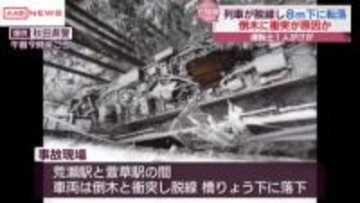 秋田内陸線で列車が脱線・転落　倒木が原因か　運輸安全員会が鉄道事故調査官を派遣