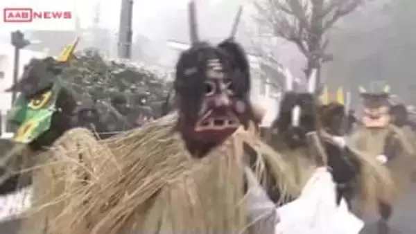 地域の文化の保存・伝承　男鹿市職員がナマハゲに扮しまちを練り歩く　秋田