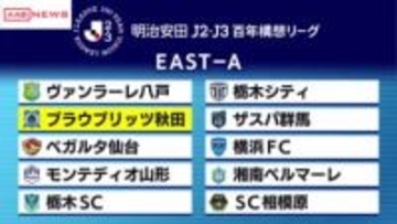 ブラウブリッツ秋田は横浜ＦＣや湘南ベルマーレなどと同じ組に　２０２６年２月開幕「百年構想リーグ」