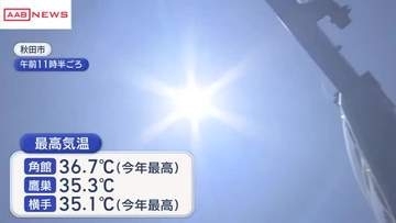 秋田県内3地点で猛暑日に　7日は熱中症の疑いで横手市の80代女性死亡