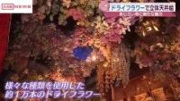 男鹿のアジサイ寺・雲昌寺にドライフラワーの天井絵登場　まもなくアジサイの季節に　/秋田